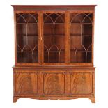 Mahogany veneer 2-piece cabinet