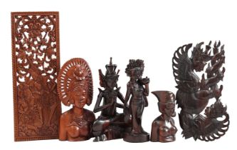 6 Balinese wood carvings