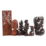 6 Balinese wood carvings