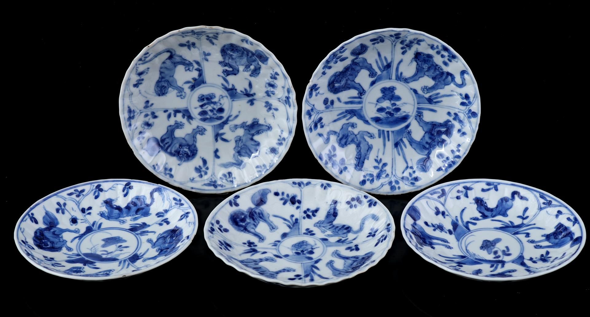 5 porcelain cups and saucers, Kangxi - Bild 2 aus 11