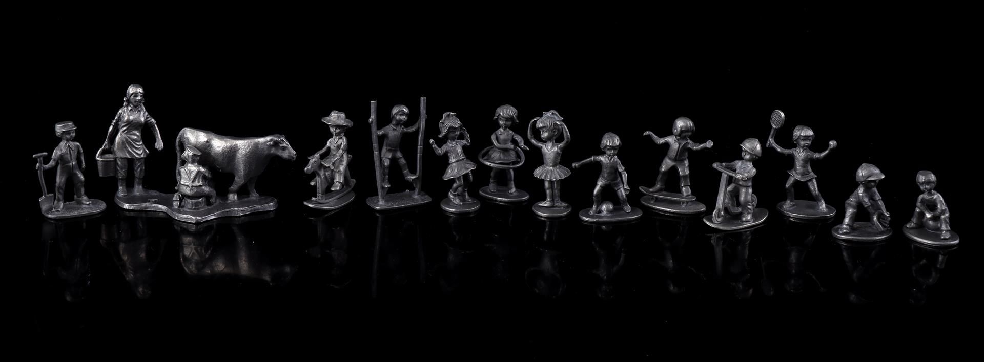 13 pewter figures