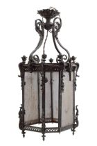 Octogonal copper hall lamp