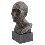 Concrete bust of a man