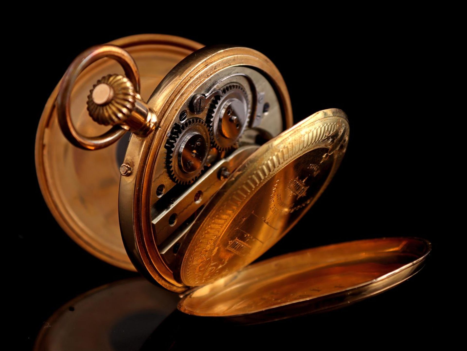 Pocket watch in gold case - Bild 4 aus 6