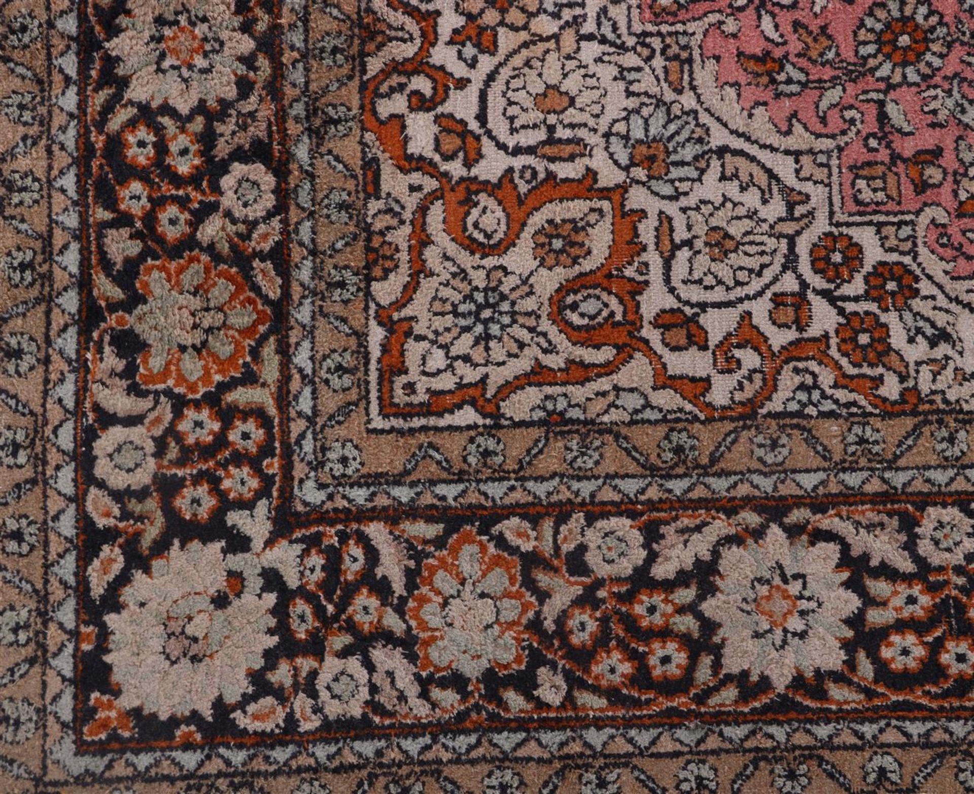 Hand-knotted half-silk carpet, Kashmir - Image 3 of 4