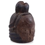Hollowed wooden Yoruba mask