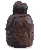 Hollowed wooden Yoruba mask