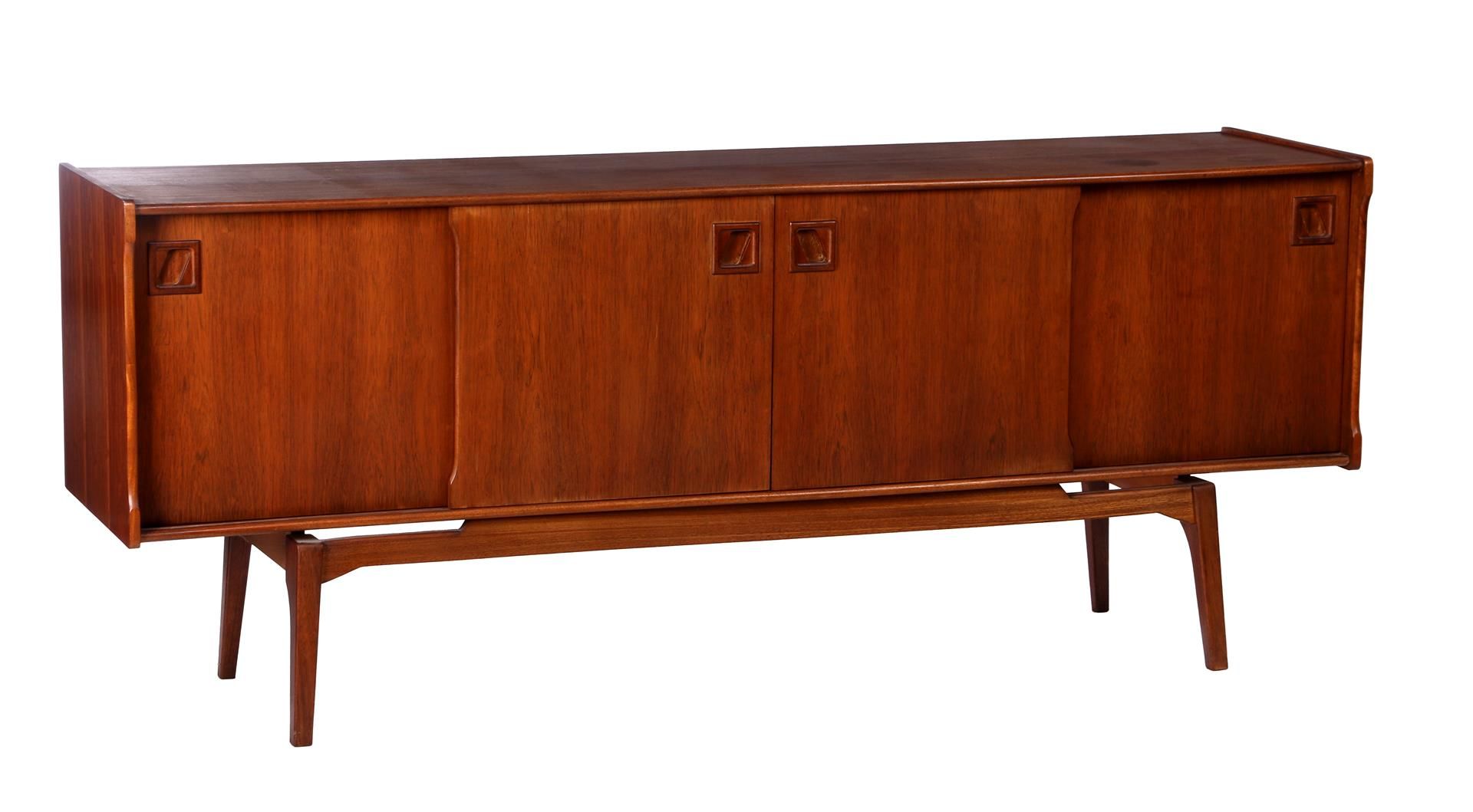 Teak veneer sideboard