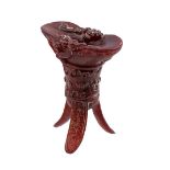 Beautifully carved horn wine cup