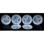 6 porcelain dishes, Qianlong