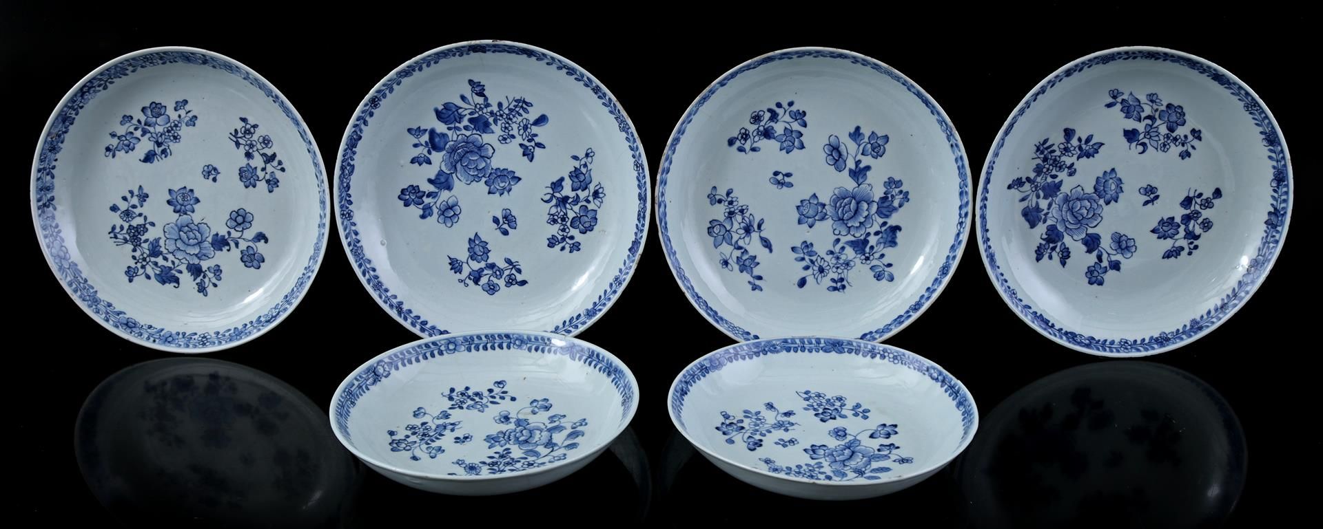 6 porcelain dishes, Qianlong