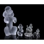 4 glass and crystal sculptures
