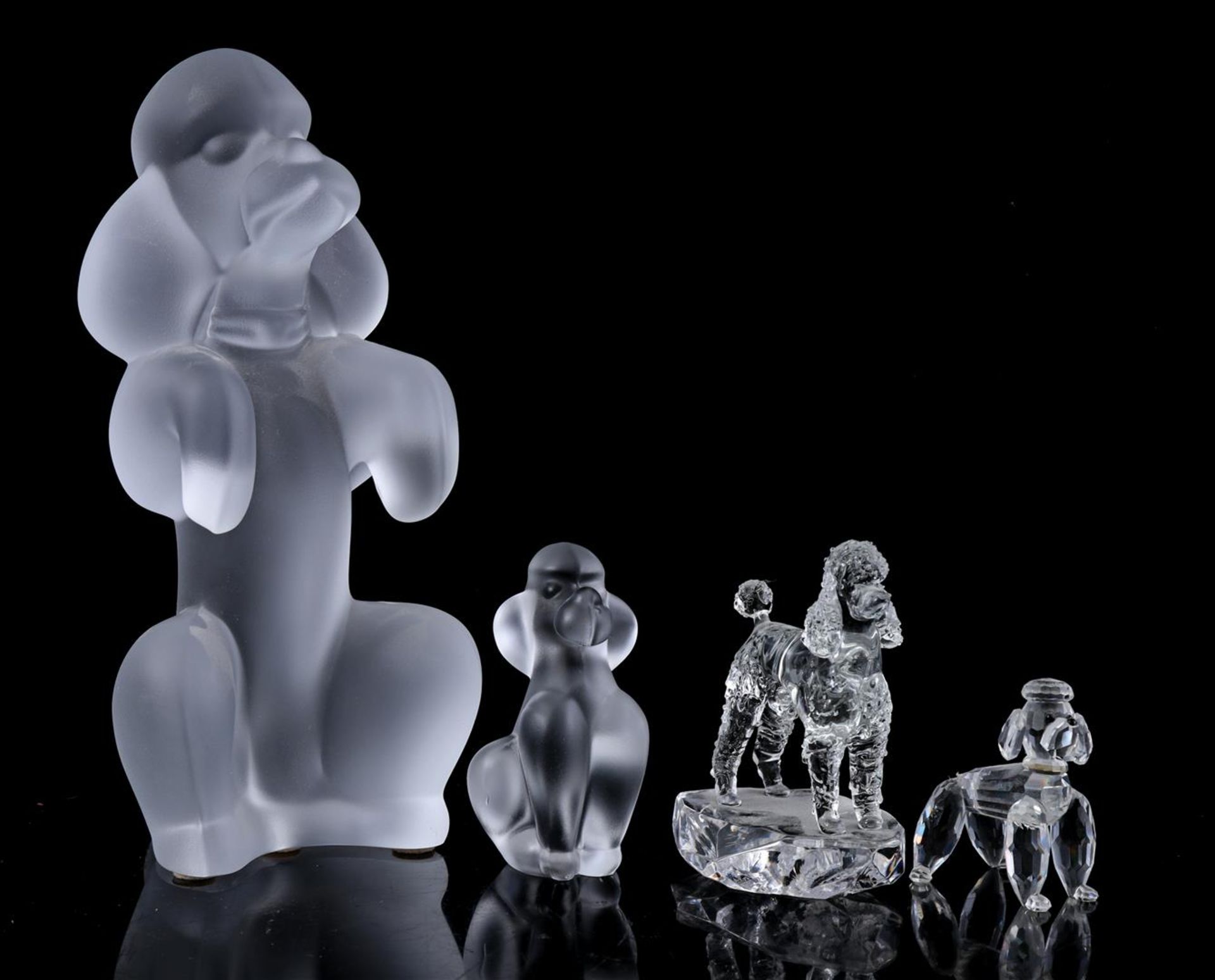 4 glass and crystal sculptures