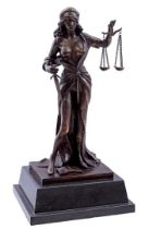 Bronze statue of Lady Justice