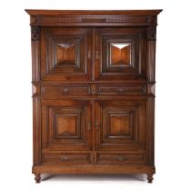 Oak 2-piece 4-door cabinet