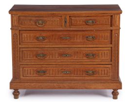 Oak 5-drawer chest of drawers