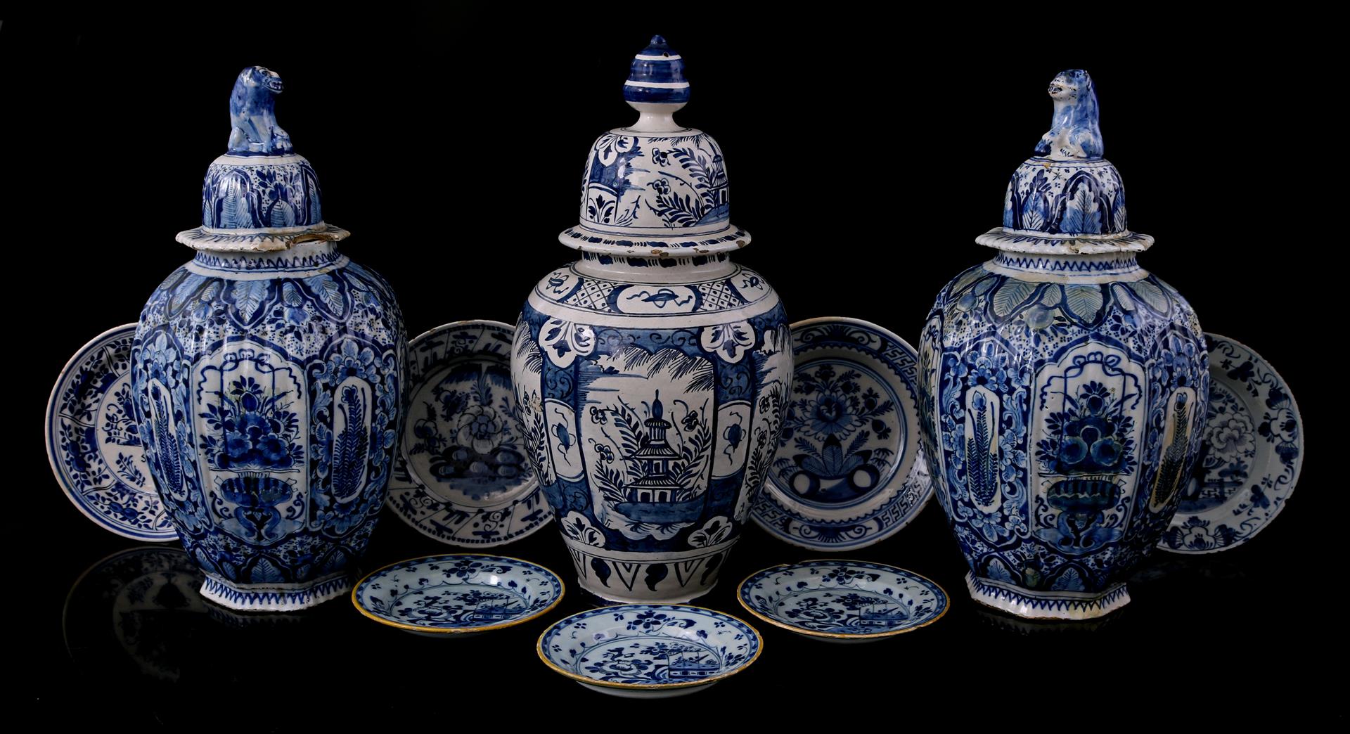 Delft blue earthenware