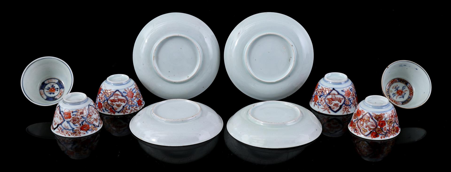 6 porcelain Imari cups and 5 saucers, Japan 18th - Bild 2 aus 3