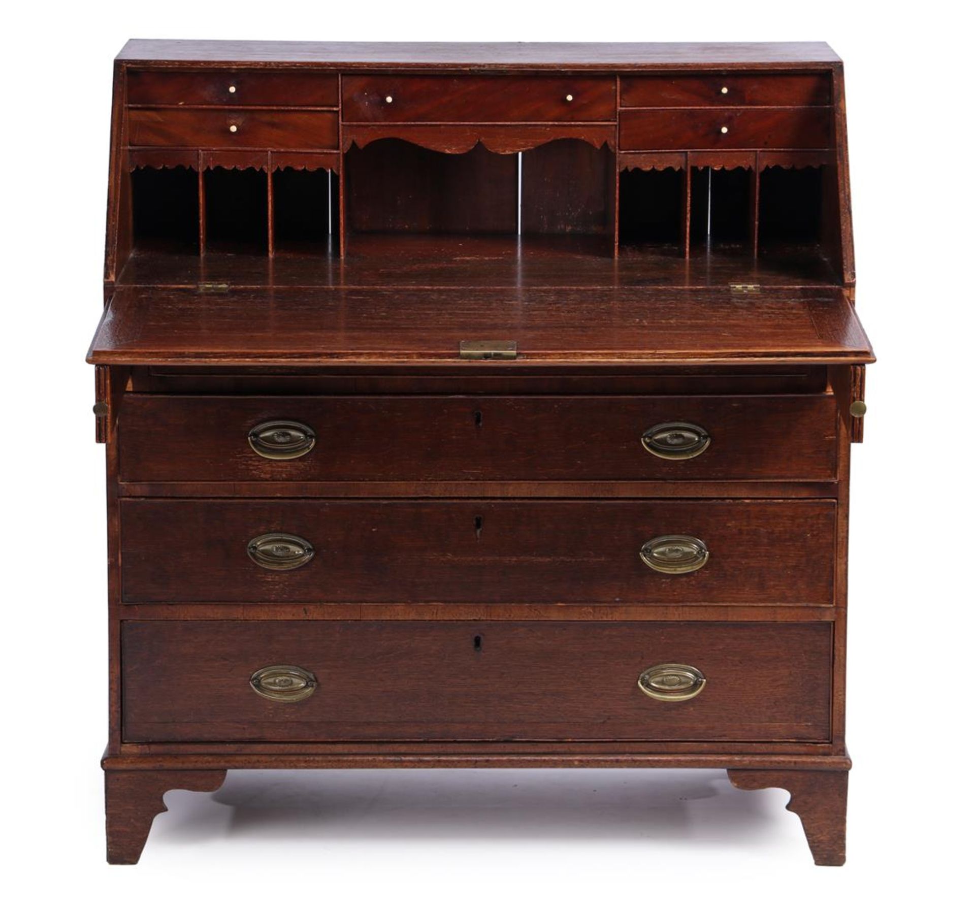 Oak with pine 4-drawer folding desk