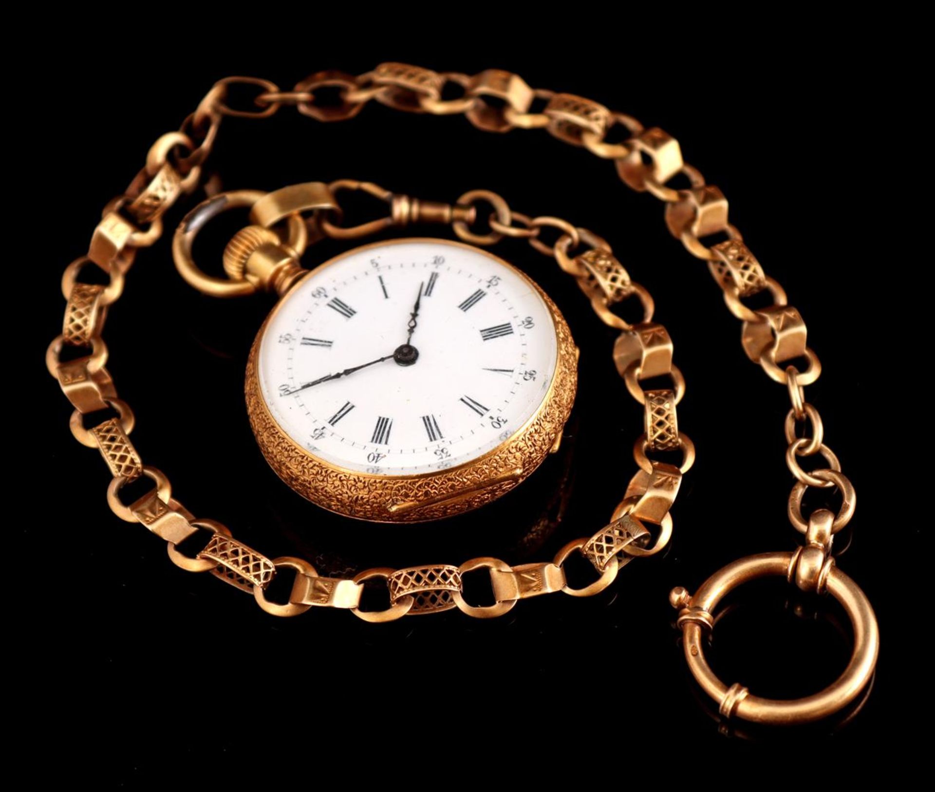 Pocket watch in gold case - Bild 2 aus 5