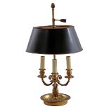 Brass 3-light bouillotte table lamp