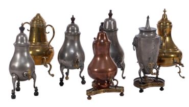 Lot various pewter tap jugs