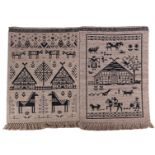 2 hand-knotted tapestries, European