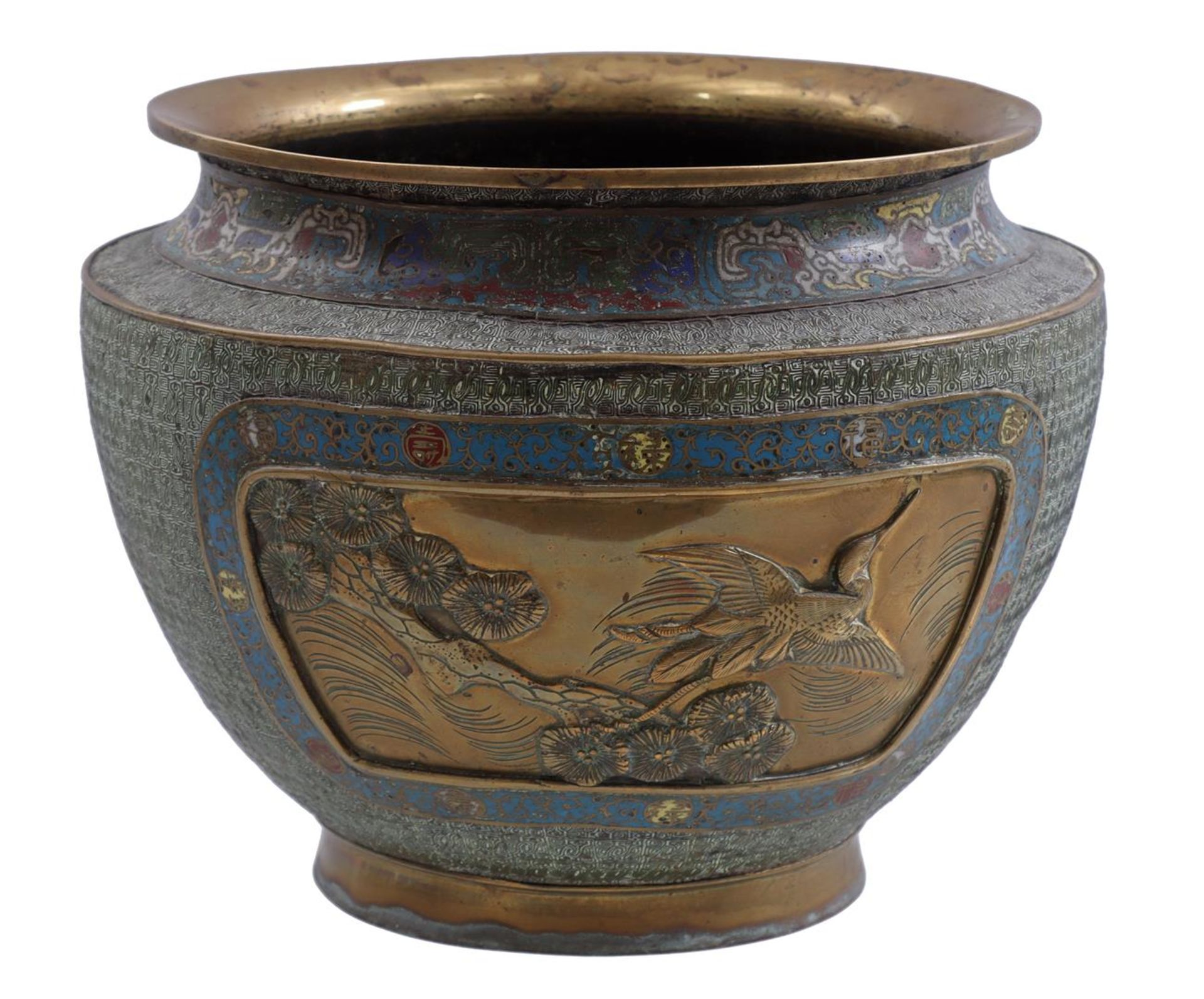 Copper cloisonné pot 