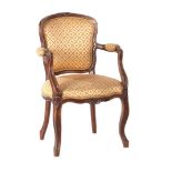 Walnut armchair in Louis Quinze style