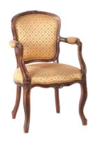 Walnut armchair in Louis Quinze style