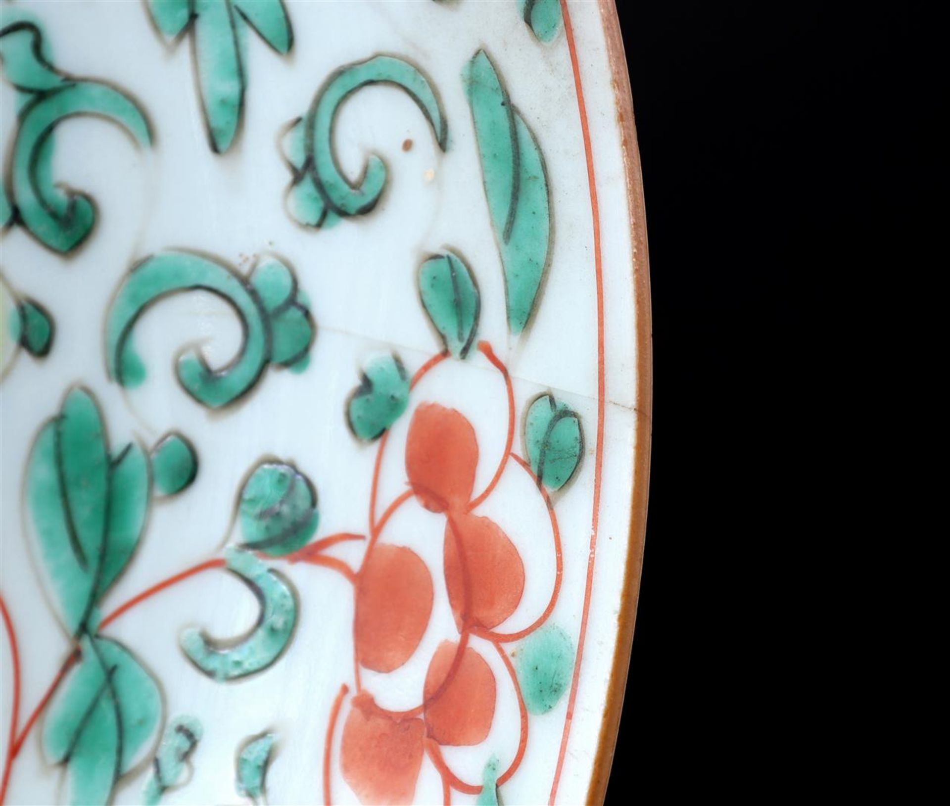 Porcelain Famille Verte dish, Kangxi - Bild 2 aus 6