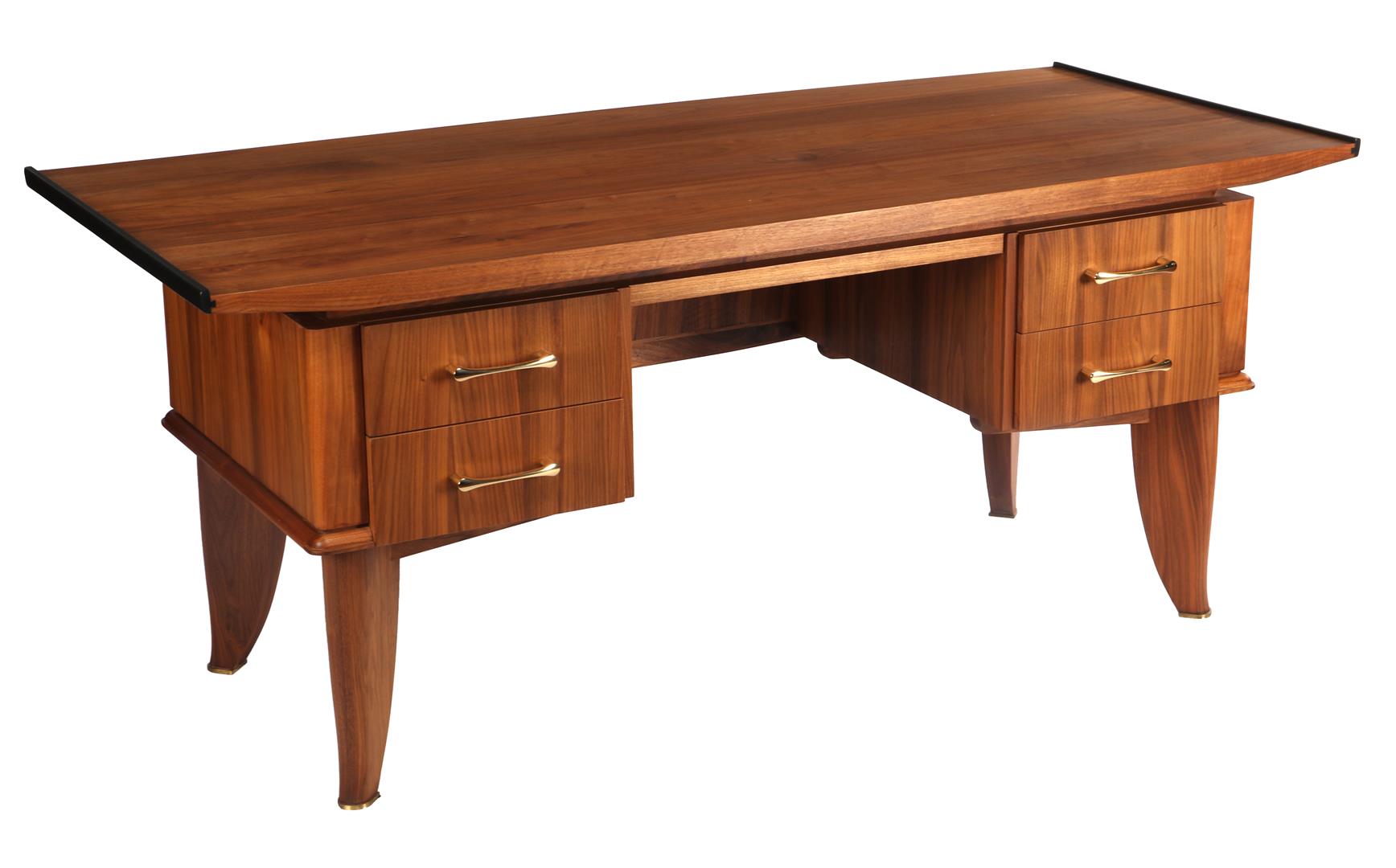 Teak veneer desk