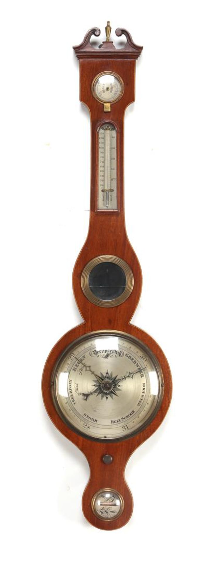 Walnut veneer Dutch banjo barometer