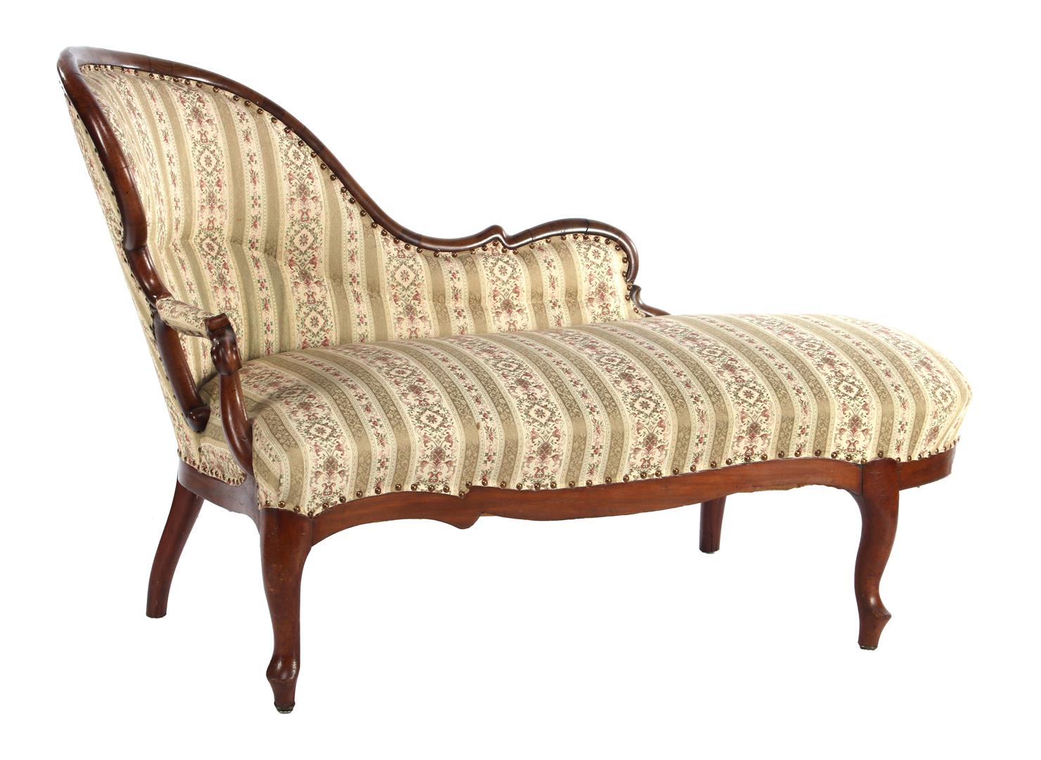 Mahogany veneer chaise longue