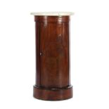 Round mahogany veneer 1-door drinks cabinet