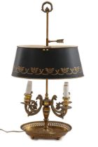 Brass 4-light bouillotte table table lamp