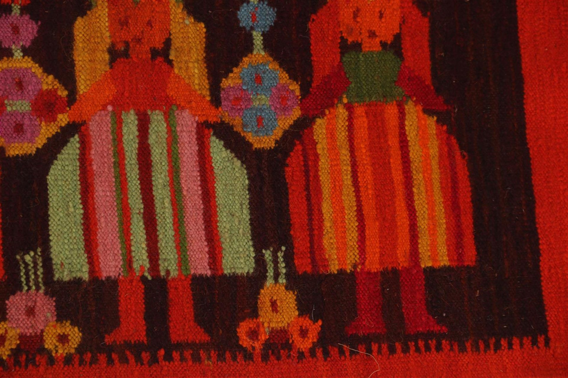 Hand-knotted wool wall hanging - Image 3 of 4