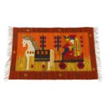 Hand-knotted wool wall kilim