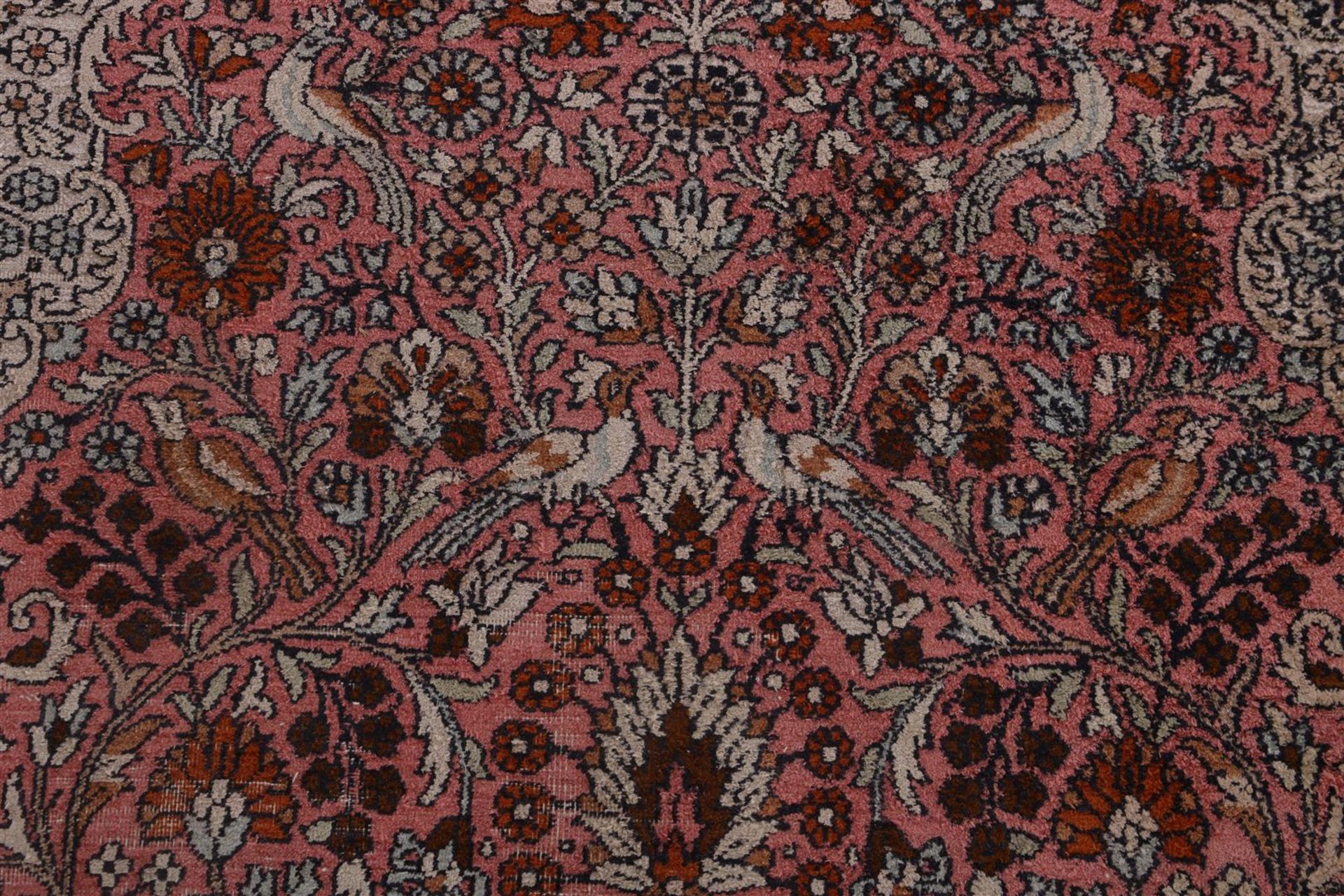 Hand-knotted half-silk carpet, Kashmir - Image 2 of 4