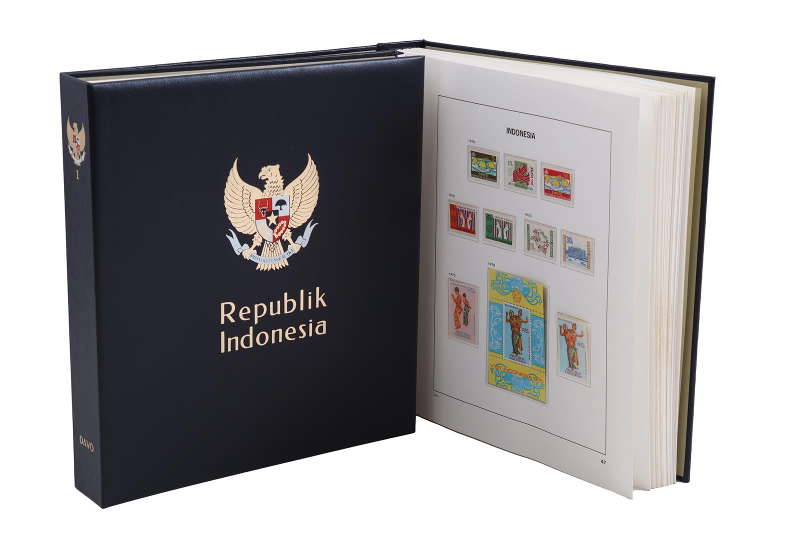 Indonesian stamps in albums