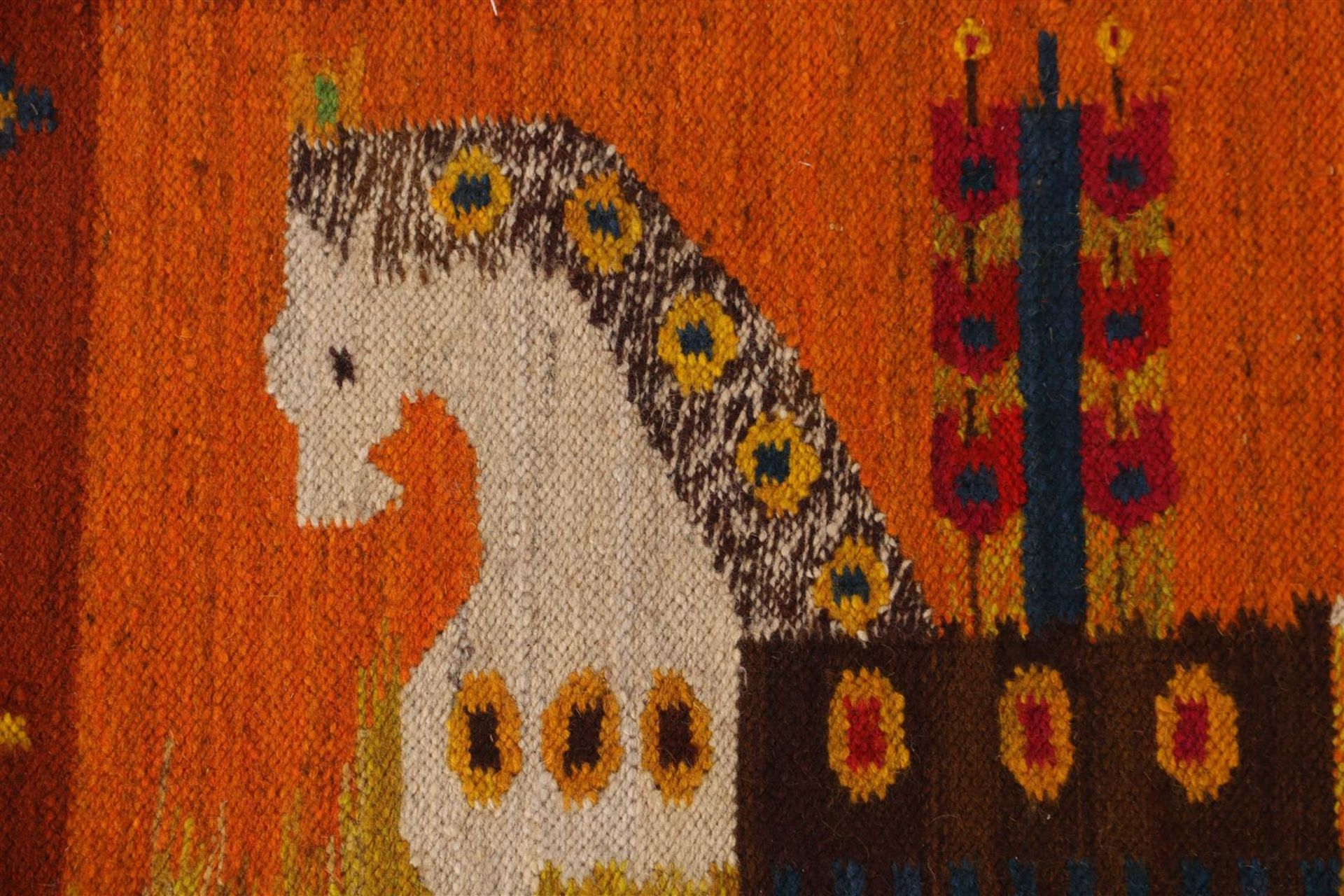 Hand-knotted wool wall kilim - Image 3 of 4