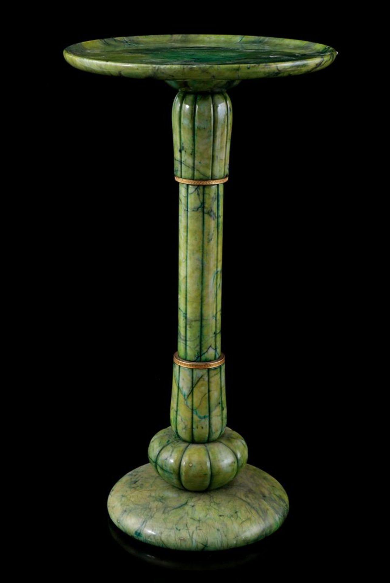 Green marble pedestal