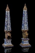 2 porcelain obelisks