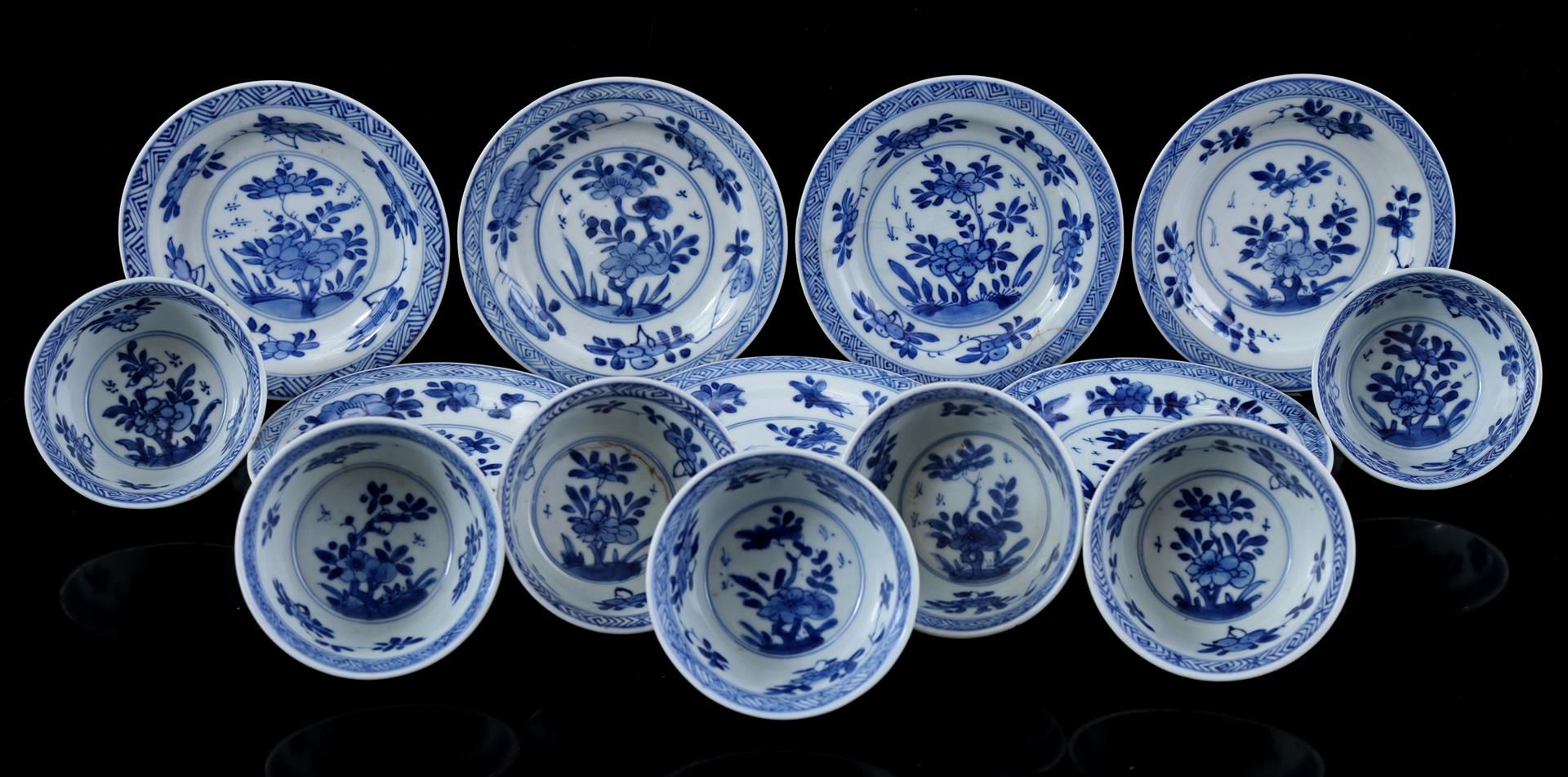 7 porcelain cups and saucers, Kangxi - Image 2 of 5