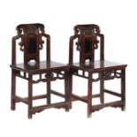 2 rosewood armchairs