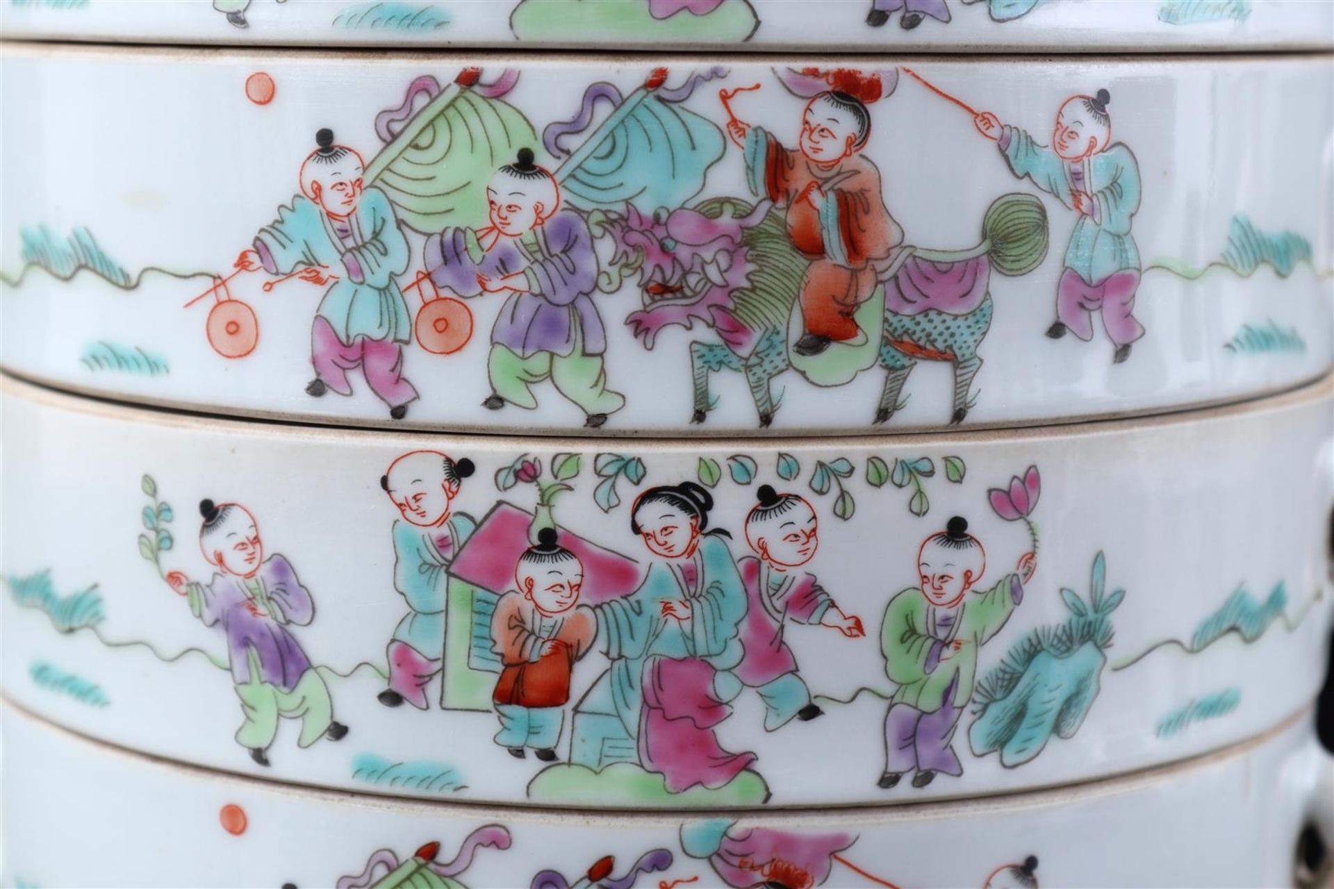 5-piece porcelain box, China 20th - Bild 2 aus 3