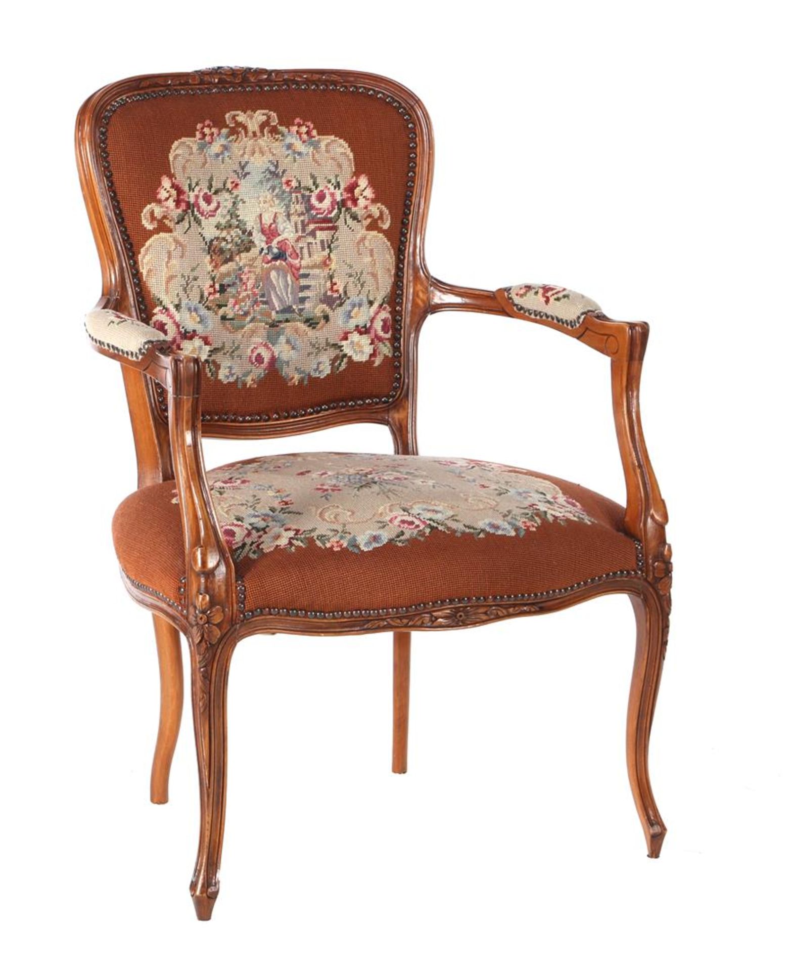 Walnut color armchair
