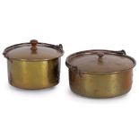 2 copper cups with lids
