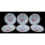 6 porcelain Lowestoft dishes, Qianlong