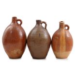 3 vitrified earthenware jars